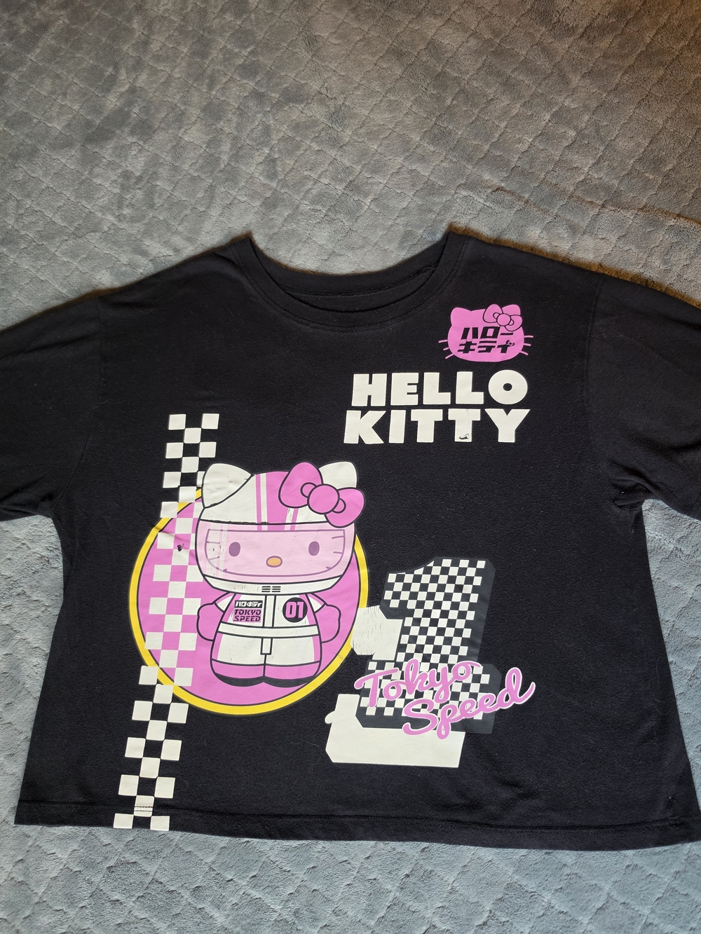 Love Tribe Hello Kitty Tokyo Speed Racing Crop Top Size L
